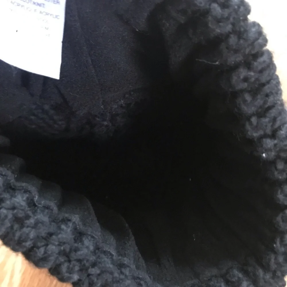 New Free People Black Pinnacle Pom Beanie